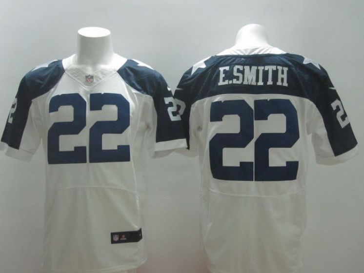 Dallas Cowboys 22 E-Smith white Thanksgiving Nike NFL Elite Jerseys